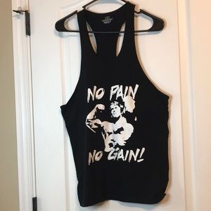 Mens Muscle tank with “No pain, No Gain”